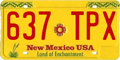 NM license plate 637TPX