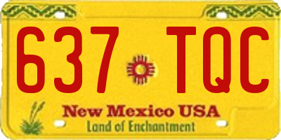 NM license plate 637TQC