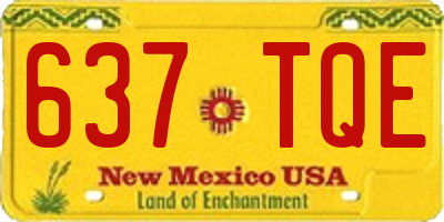 NM license plate 637TQE