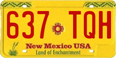 NM license plate 637TQH