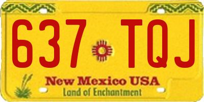 NM license plate 637TQJ