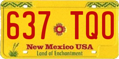 NM license plate 637TQO