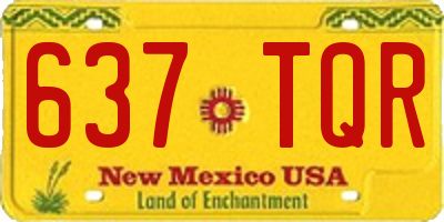 NM license plate 637TQR