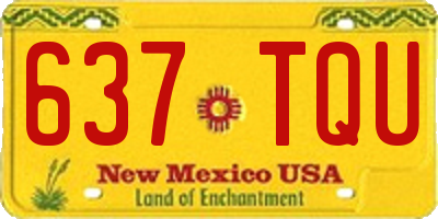 NM license plate 637TQU
