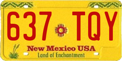 NM license plate 637TQY
