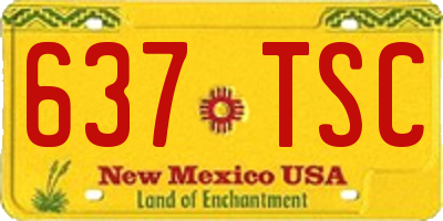 NM license plate 637TSC
