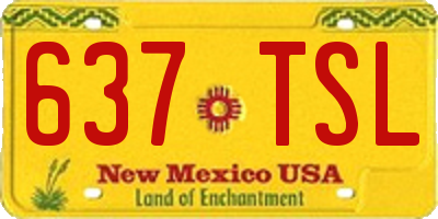 NM license plate 637TSL
