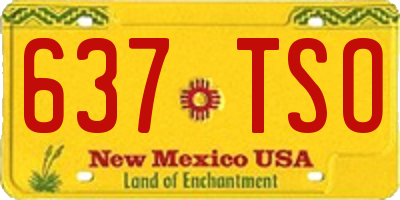 NM license plate 637TSO