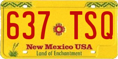 NM license plate 637TSQ