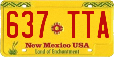 NM license plate 637TTA