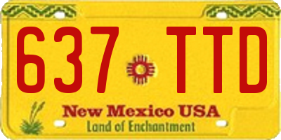 NM license plate 637TTD