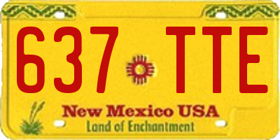 NM license plate 637TTE