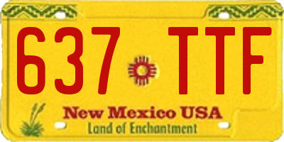 NM license plate 637TTF