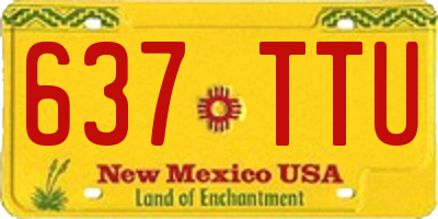 NM license plate 637TTU