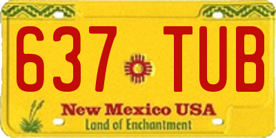 NM license plate 637TUB