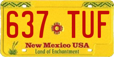 NM license plate 637TUF