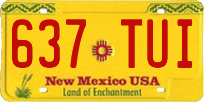 NM license plate 637TUI