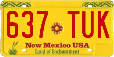 NM license plate 637TUK