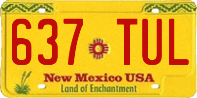 NM license plate 637TUL