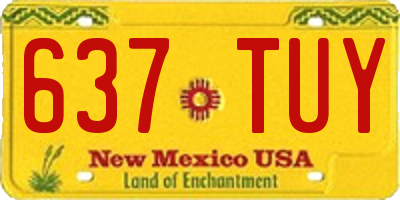 NM license plate 637TUY