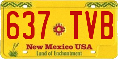 NM license plate 637TVB