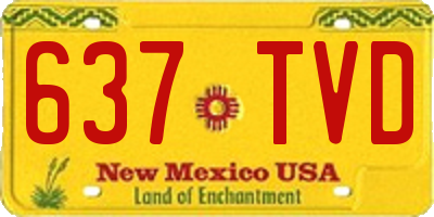 NM license plate 637TVD