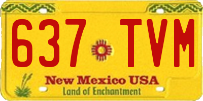NM license plate 637TVM