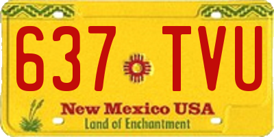 NM license plate 637TVU