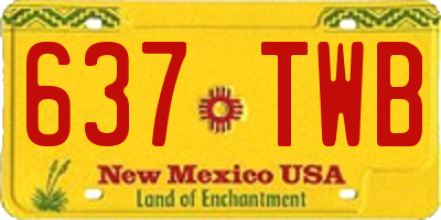 NM license plate 637TWB