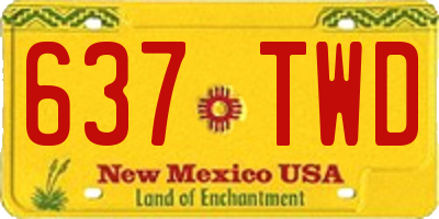 NM license plate 637TWD