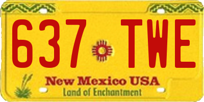 NM license plate 637TWE