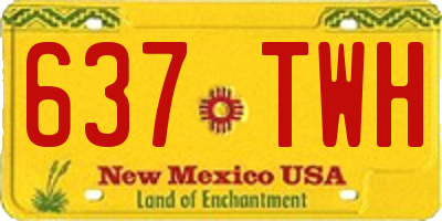 NM license plate 637TWH