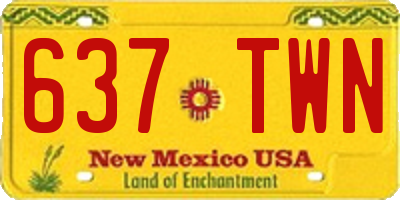 NM license plate 637TWN