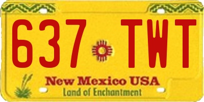 NM license plate 637TWT