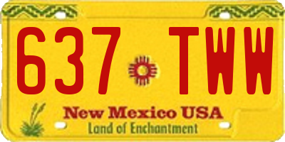NM license plate 637TWW