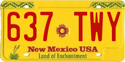 NM license plate 637TWY