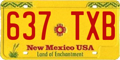 NM license plate 637TXB