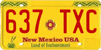 NM license plate 637TXC