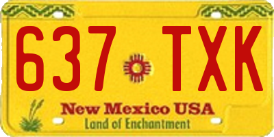 NM license plate 637TXK