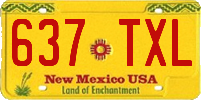 NM license plate 637TXL