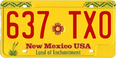 NM license plate 637TXO
