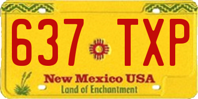 NM license plate 637TXP
