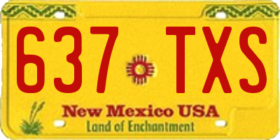 NM license plate 637TXS