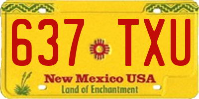 NM license plate 637TXU
