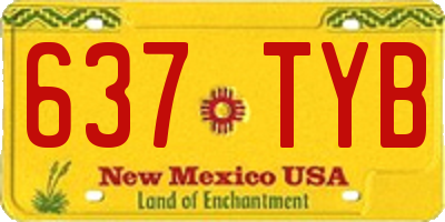 NM license plate 637TYB