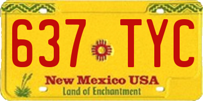 NM license plate 637TYC