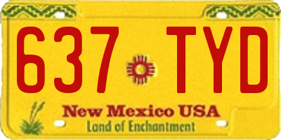 NM license plate 637TYD