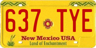 NM license plate 637TYE