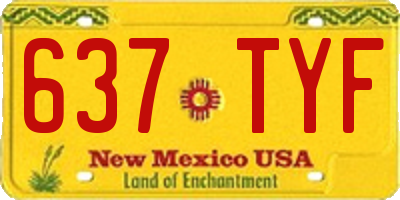 NM license plate 637TYF