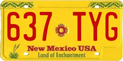 NM license plate 637TYG